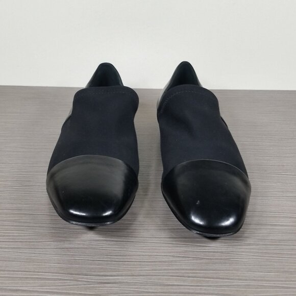 Via Spiga Tate Loafer, Black Leather & Elastic, Womens Size 7.5 US / 37.5 - Picture 2 of 12